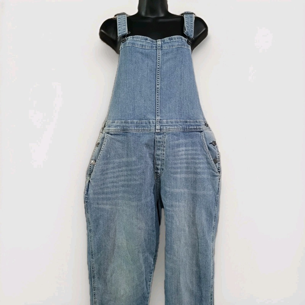 GAP 1969 Denim Overalls in Medium Indigo Wash Size XL Racerback Straight Leg